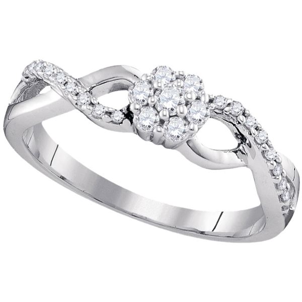 Diamond Cluster Ring 1/4 Cttw 10kt White Gold