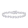 Image 1 : Diamond Heart Tennis Bracelet 1/4 Cttw Sterling Silver