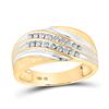 Image 1 : Mens Diamond Wedding Band Ring 1/4 Cttw 10kt Yellow Gold