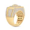 Image 3 : Mens Diamond Square Cluster Ring 3 Cttw 14kt Yellow Gold