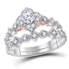 Image 1 : Diamond Bridal Wedding Ring Band Set 3/4 Cttw 14kt Two-tone Gold