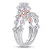 Image 2 : Diamond Bridal Wedding Ring Band Set 3/4 Cttw 14kt Two-tone Gold