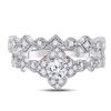 Image 4 : Diamond Bridal Wedding Ring Band Set 3/4 Cttw 14kt Two-tone Gold