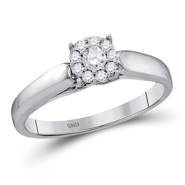 Diamond Solitaire Bridal Wedding Engagement Ring 1/5 Cttw 10kt White Gold
