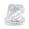 Image 1 : His Hers Diamond Solitaire Matching Wedding Set 1-5/8 Cttw 14kt White Gold