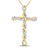 Image 1 : Diamond Twisted Cross Pendant 1/4 Cttw 10kt Yellow Gold