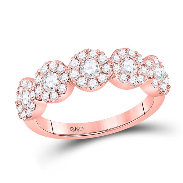 Diamond Circle 5-stone Ring 1 Cttw 14kt Rose Gold