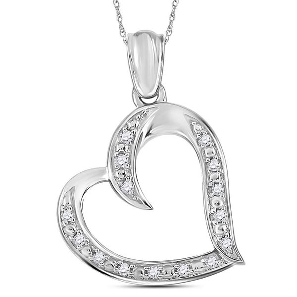 Diamond Heart Pendant 1/10 Cttw Sterling Silver