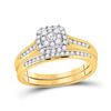 Image 1 : Diamond Bridal Wedding Ring Band Set 1/2 Cttw 10kt Yellow Gold