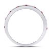 Image 4 : Ruby Diamond Single Row Stackable Band Ring 1/3 Cttw 10kt White Gold