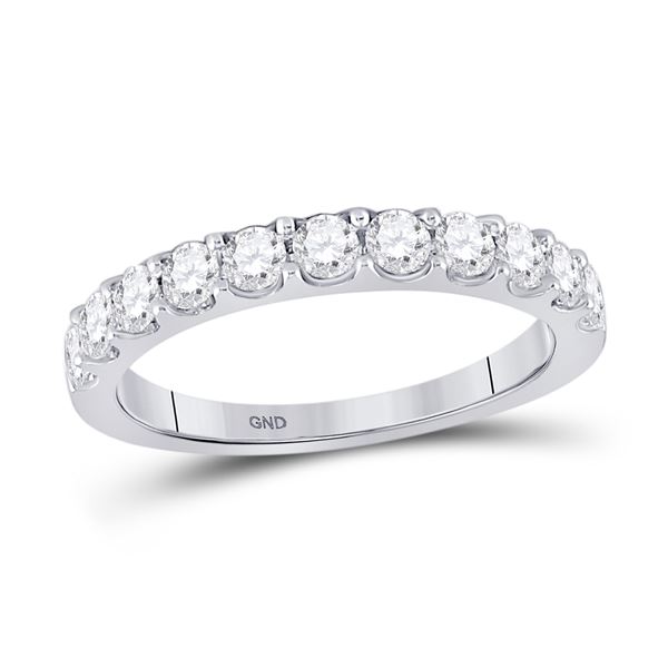 Diamond Wedding Single Row Band 3/4 Cttw 14kt White Gold