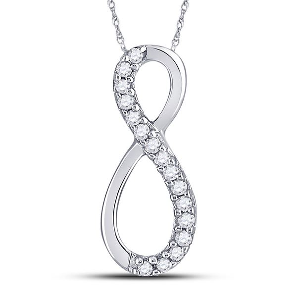 Diamond Infinity Pendant 1/10 Cttw 10kt White Gold