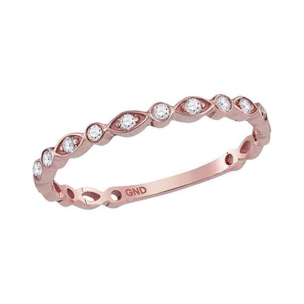 Diamond Vintage Stackable Band Ring 1/8 Cttw 14kt Rose Gold