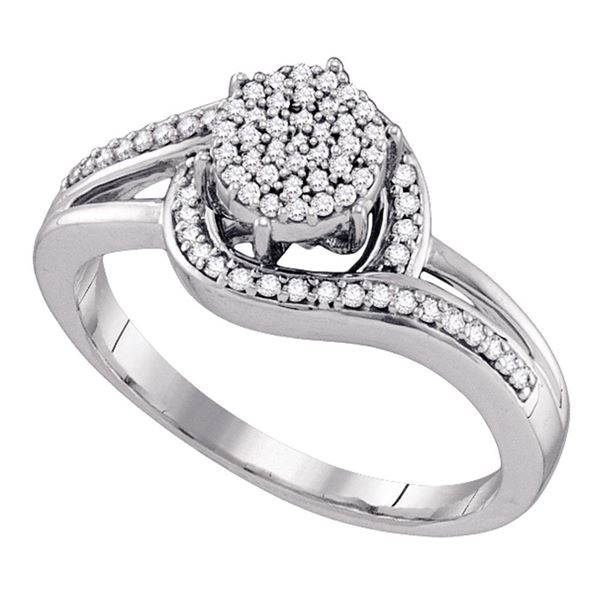 Diamond Cluster Ring 1/4 Cttw 10kt White Gold