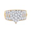 Image 2 : Diamond Heart Bridal Wedding Engagement Ring 2 Cttw 10kt Yellow Gold