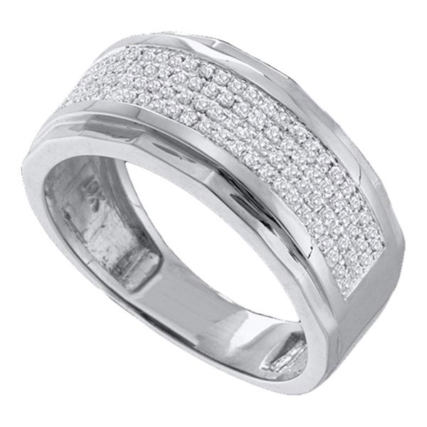 Sterling Silver Mens Diamond Band Ring 1/3 Cttw Sterling Silver