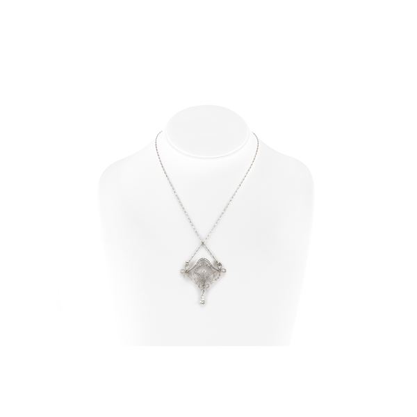 Authentic Art Deco Diamond Lavalier Pendant Necklace