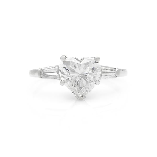 Authentic 1.50 Carat GIA Heart Shaped Engagement Ring