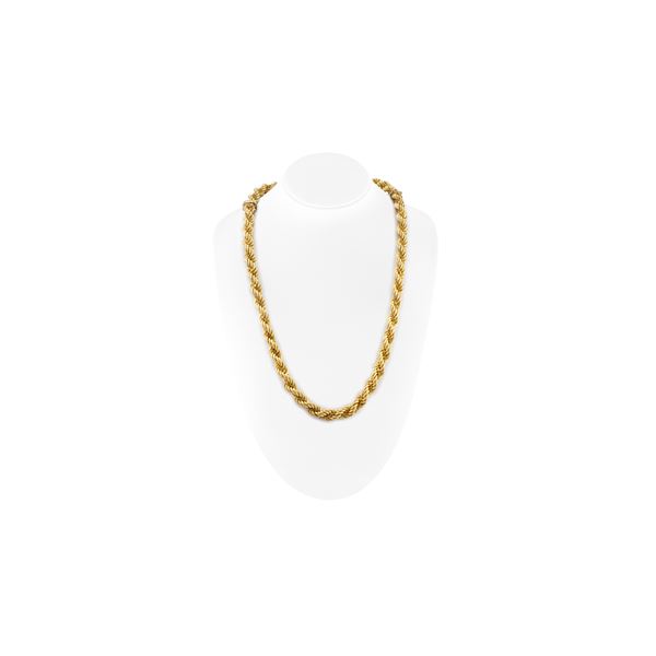 Authentic 26" 18K Yellow Gold Rope Chain Necklace and Bracelet