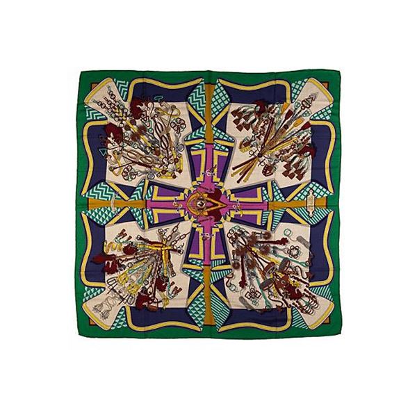 Authentic Hermes Bouquet Sellier Cashmere Shawl