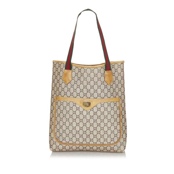 Authentic Gucci GG Supreme Web Tote Bag