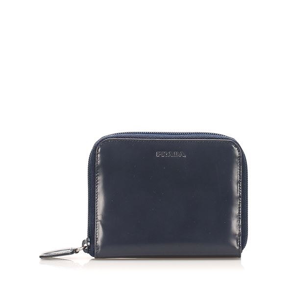 Authentic Prada Zip Around Leather Small Wallet