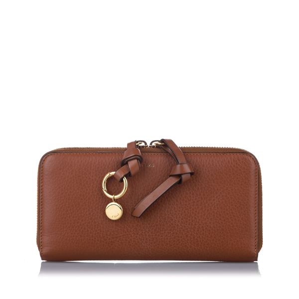 Authentic Chloe Alphabet Leather Zip Around Wallet