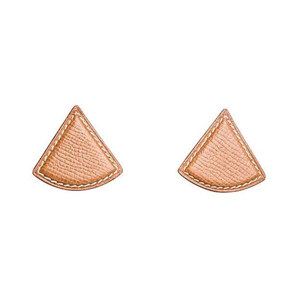 Authentic Hermes Gold Epsom Triangular Earrings
