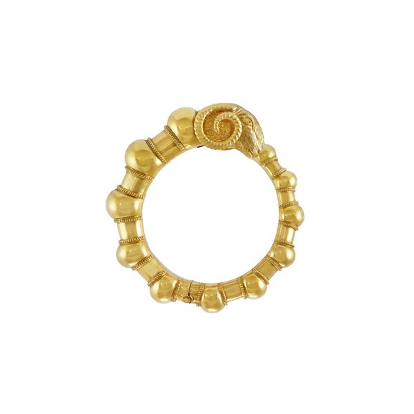 Authentic 22k Gold Ram Bangle Bracelet