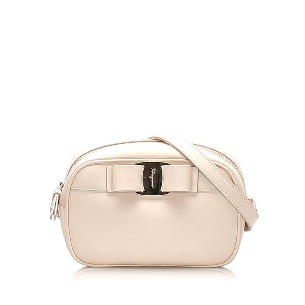 Authentic Ferragamo Vara Leather Crossbody Bag