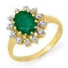 Image 1 : 1.46 ctw Emerald & Diamond Ring 10k Yellow Gold - REF-23H9R