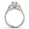 Image 3 : 0.89 ctw VS/SI Diamond 3 Stone 2pc Wedding Set 14k White Gold - REF-89W9H