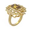 Image 1 : 5.39 ctw Canary Citrine & Diamond Ring 18K Yellow Gold - REF-138Y5X