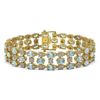 Image 1 : 16.06 ctw Sky Topaz & Diamond Row Bracelet 10K Yellow Gold - REF-209N3F