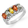 Image 1 : 2.0 ctw Multi-Sapphire & Diamond Ring 18k White Gold - REF-39Y3X