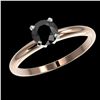 Image 2 : 0.75 ctw Fancy Black Diamond Solitaire Engagment Ring 10k Rose Gold - REF-19N3F