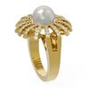 Image 2 : 0.9 ctw Diamond & Pearl Ring 18K Yellow Gold - REF-117M3G