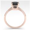 Image 3 : 3.0 ctw Cushion Black Diamond Engagment Designer Ring 18k Rose Gold - REF-73W5H