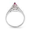 Image 2 : 0.22 ctw Ruby & Diamond Ring 10k White Gold - REF-10Y9X