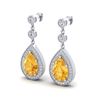 Image 1 : 4.50 ctw Citrine & Micro VS/SI Diamond Earrings Designer 18k White Gold - REF-52H3R