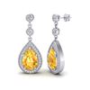 Image 2 : 4.50 ctw Citrine & Micro VS/SI Diamond Earrings Designer 18k White Gold - REF-52H3R