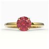 Image 1 : 2 ctw Pink Tourmaline Designer Engagment Ring 18k Yellow Gold - REF-31A8N