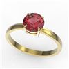 Image 2 : 2 ctw Pink Tourmaline Designer Engagment Ring 18k Yellow Gold - REF-31A8N