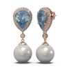 Image 2 : 5.83 ctw Blue Topaz & Diamond Earrings 18K Rose Gold - REF-128F2M