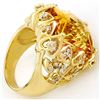 Image 2 : 11.40 ctw Citrine & Diamond Ring 10k Yellow Gold - REF-80W9H