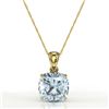 Image 2 : 4.50 ctw Cushion Cut Aquamarine Designer Necklace 18k Yellow Gold - REF-49H3R