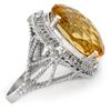 Image 1 : 16.59 ctw Citrine & Diamond Ring 10k White Gold - REF-49X3A