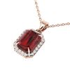 Image 1 : 6 ctw Garnet & Micro Pave VS/SI Diamond Necklace 14k Rose Gold - REF-39X5A