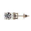 Image 2 : 1.59 ctw Certified Quality Diamond Stud Earrings 10k Rose Gold - REF-127H5R