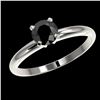 Image 2 : 0.75 ctw Fancy Black Diamond Solitaire Engagment Ring 10k White Gold - REF-19H3R